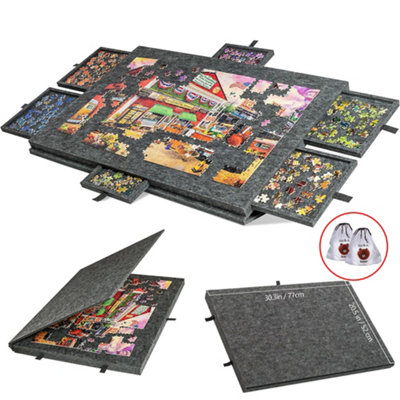 Jigsaw Puzzle Board Portable Puzzle Mat Up To 1000 Pieces (Dark...