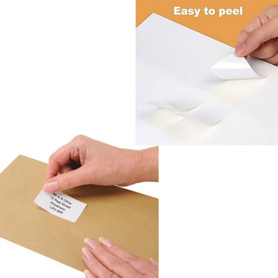 1000 Sheets of A4 Plain White Self Adhesive Blank Address Shipping Labels (21 Address Labels Per Sheet)