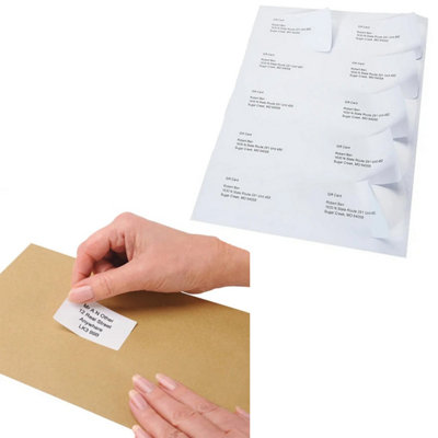 1000 Sheets of A4 Plain White Self Adhesive Blank Address Shipping Labels (24 Address Labels Per Sheet)