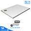 1000 x 1000mm White Square 45mm Low Profile Shower Tray with Chrome Waste