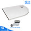 1000 x 800mm White Offset Quadrant Right Hand 45mm Low Profile Shower Tray with Chrome Waste