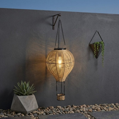 Lunaria Rattan Hanging Solar Hot Air Balloon from B&Q