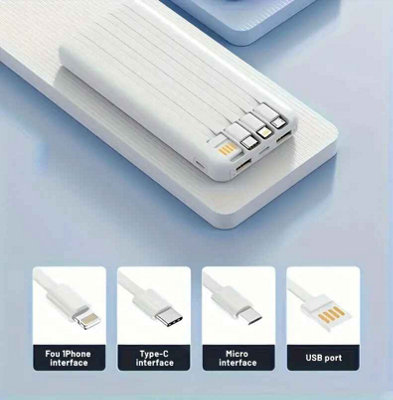 10000mAh 20W Power Bank with Cable Stand Fast Charger for iPhone