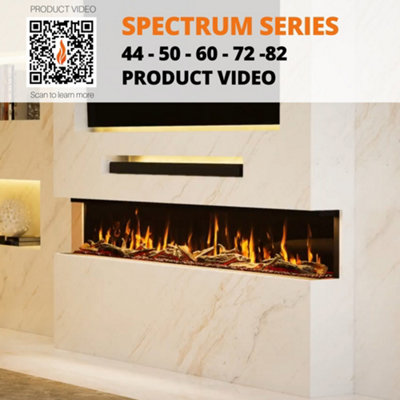 Evolution Fires Spectrum Series 72 Inch 3-Sided Media Wall Electric ...
