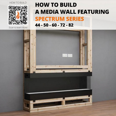 Evolution Fires Spectrum Series 72 Inch 3-Sided Media Wall Electric ...