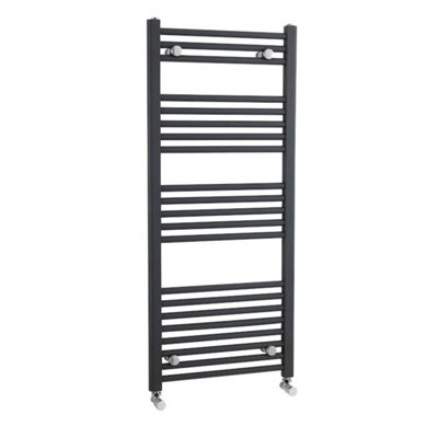Dezine Straight 1150 X 500mm Anthracite Ladder Towel Rail from B&Q