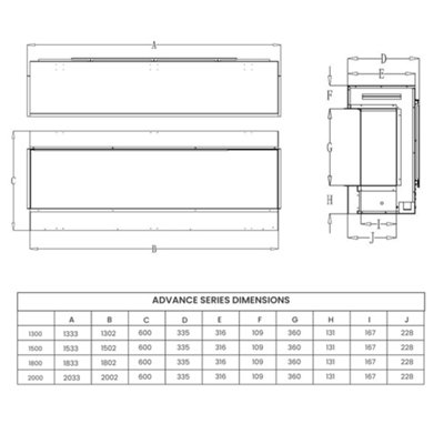 Evolution Fires Advance 1800 Media Wall Electric Fire, 3-Sided Glass ...