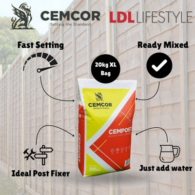 1000kg Cempost Post Concrete Fast Setting Concrete for Fence & Gate ...