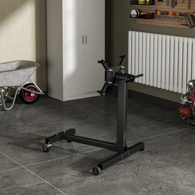 1000lbs Black Steel Rotating Folding Engine Stand with 4 casters