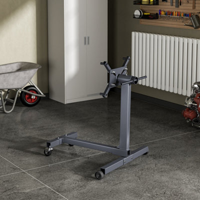 1000lbs Dark Grey Steel Rotating Folding Engine Stand with 4 casters