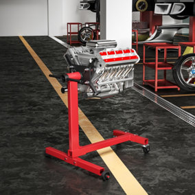 1000lbs Red Steel Rotating Folding Engine Stand with 4 casters
