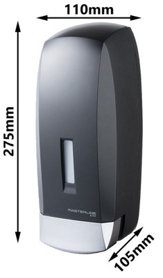 1000ml Liquid Soap Refillable Dispenser Wallmounted Push Button Tank Black ABS