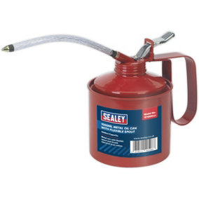 1000ml Metal Oil Can with Flexible Spout - Thumb Operated Lever - Oil Dispenser