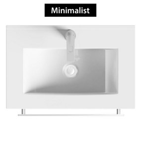 1000mm Grey Elm 2 Doors Furniture Pack with Minimalist Basin & Slim Elva Back to Wall Toilet