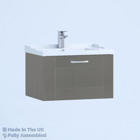 1000mm Traditional 1 Drawer Wall Hung Bathroom Vanity Basin Unit (Fully Assembled) - Cambridge Solid Wood Dust Grey