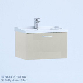 1000mm Traditional 1 Drawer Wall Hung Bathroom Vanity Basin Unit (Fully Assembled) - Cambridge Solid Wood Light Grey