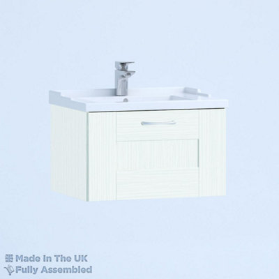 1000mm Traditional 1 Drawer Wall Hung Bathroom Vanity Basin Unit (Fully Assembled) - Cartmel Woodgrain Ivory Price Comparisons | Compare The Build
