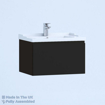 1000mm Traditional 1 Drawer Wall Hung Bathroom Vanity Basin Unit (Fully Assembled) - Lucente Gloss Anthracite Price Comparisons | Compare The Build