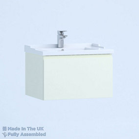 1000mm Traditional 1 Drawer Wall Hung Bathroom Vanity Basin Unit (Fully Assembled) - Lucente Gloss Cream