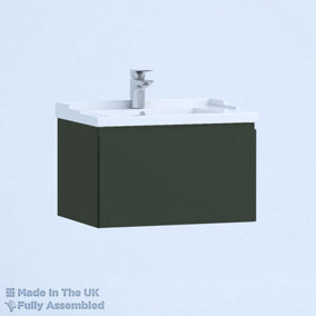 1000mm Traditional 1 Drawer Wall Hung Bathroom Vanity Basin Unit (Fully Assembled) - Lucente Matt Fir Green
