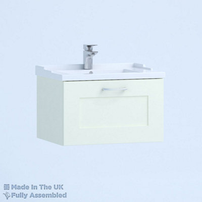 1000mm Traditional 1 Drawer Wall Hung Bathroom Vanity Basin Unit (Fully Assembled) - Oxford Matt Ivory Price Comparisons | Compare The Build