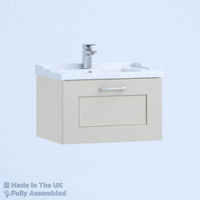 1000mm Traditional 1 Drawer Wall Hung Bathroom Vanity Basin Unit (Fully Assembled) - Oxford Matt Light Grey