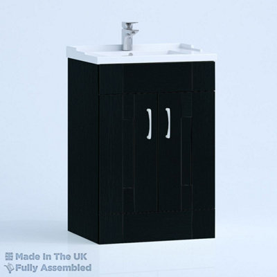 1000mm Traditional 2 Door Floor Standing Bathroom Vanity Basin Unit (Fully Assembled) - Cartmel Woodgrain Anthracite Price Comparisons | Compare The Build