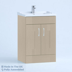 1000mm Traditional 2 Door Floor Standing Bathroom Vanity Basin Unit (Fully Assembled) - Cartmel Woodgrain Cashmere