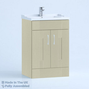 1000mm Traditional 2 Door Floor Standing Bathroom Vanity Basin Unit (Fully Assembled) - Cartmel Woodgrain Sage Green