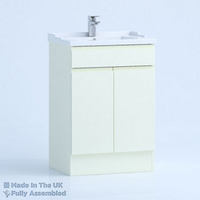 1000mm Traditional 2 Door Floor Standing Bathroom Vanity Basin Unit (Fully Assembled) - Lucente Gloss Cream