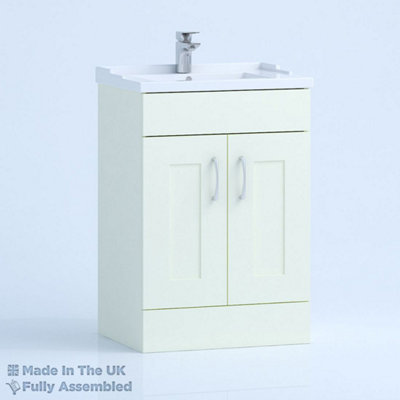 1000mm Traditional 2 Door Floor Standing Bathroom Vanity Basin Unit (Fully Assembled) - Oxford Matt Ivory Price Comparisons | Compare The Build