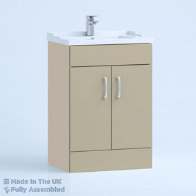 1000mm Traditional 2 Door Floor Standing Bathroom Vanity Basin Unit (Fully Assembled) - Vivo Gloss Cashmere