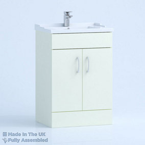 1000mm Traditional 2 Door Floor Standing Bathroom Vanity Basin Unit (Fully Assembled) - Vivo Gloss Ivory