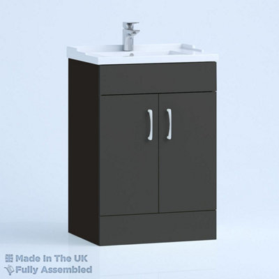 1000mm Traditional 2 Door Floor Standing Bathroom Vanity Basin Unit (Fully Assembled) - Vivo Matt Anthracite Price Comparisons | Compare The Build