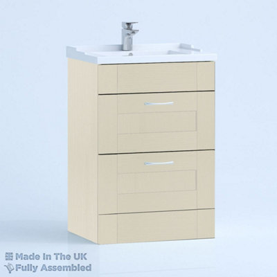 1000mm Traditional 2 Drawer Floor Standing Bathroom Vanity Basin Unit (Fully Assembled) - Cambridge Solid Wood Mussel Price Comparisons | Compare The Build