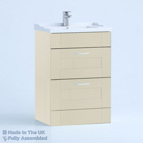 1000mm Traditional 2 Drawer Floor Standing Bathroom Vanity Basin Unit (Fully Assembled) - Cambridge Solid Wood Mussel