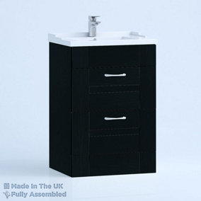 1000mm Traditional 2 Drawer Floor Standing Bathroom Vanity Basin Unit (Fully Assembled) - Cartmel Woodgrain Anthracite