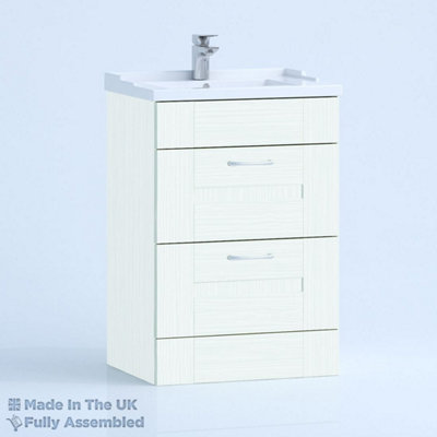 1000mm Traditional 2 Drawer Floor Standing Bathroom Vanity Basin Unit (Fully Assembled) - Cartmel Woodgrain Ivory Price Comparisons | Compare The Build