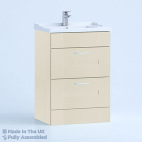 1000mm Traditional 2 Drawer Floor Standing Bathroom Vanity Basin Unit (Fully Assembled) - Cartmel Woodgrain Mussel