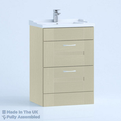 1000mm Traditional 2 Drawer Floor Standing Bathroom Vanity Basin Unit (Fully Assembled) - Cartmel Woodgrain Sage Green Price Comparisons | Compare The Build