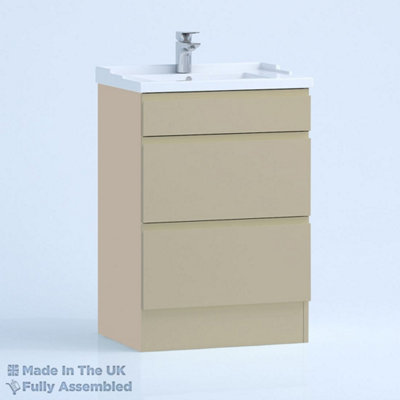 1000mm Traditional 2 Drawer Floor Standing Bathroom Vanity Basin Unit (Fully Assembled) - Lucente Matt Cashmere Price Comparisons | Compare The Build
