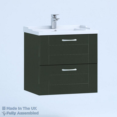 1000mm Traditional 2 Drawer Wall Hung Bathroom Vanity Basin Unit (Fully Assembled) - Cambridge Solid Wood Fir Green Price Comparisons | Compare The Build