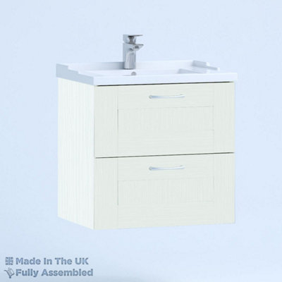 1000mm Traditional 2 Drawer Wall Hung Bathroom Vanity Basin Unit (Fully Assembled) - Cambridge Solid Wood Ivory Price Comparisons | Compare The Build