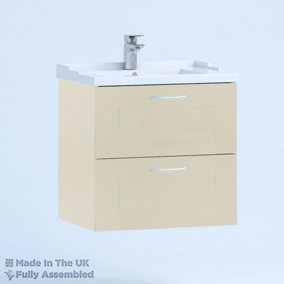 1000mm Traditional 2 Drawer Wall Hung Bathroom Vanity Basin Unit (Fully Assembled) - Cambridge Solid Wood Mussel