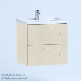 1000mm Traditional 2 Drawer Wall Hung Bathroom Vanity Basin Unit (Fully Assembled) - Cartmel Woodgrain Mussel