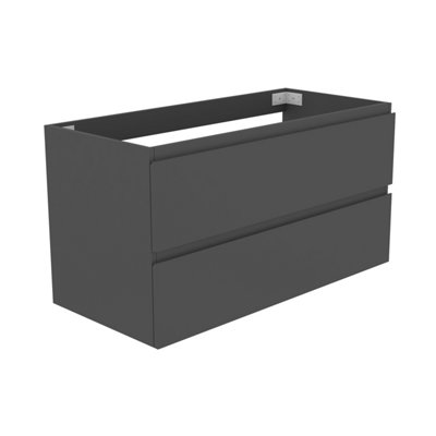 1000mm Wall Mounted Bathroom Vanity Unit without Basin Matt Grey 2 Soft