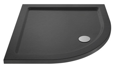 1000mm x 1000mm Modern Bathroom Quadrant Slimline Shower Tray -Slate Grey