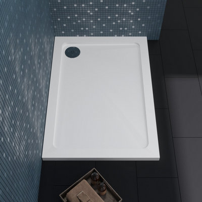 1000mm x 700mm Premium Rectangular Shower Tray - White - 4