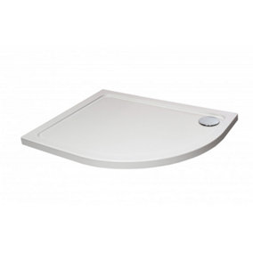 1000mm x 800mm OFFSET Quadrant Shower Tray - RIGHT- STONE RESIN - With FREE Fast Flow Waste