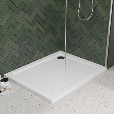 1000mm x 800mm Premium Rectangular Shower Tray - White - 4